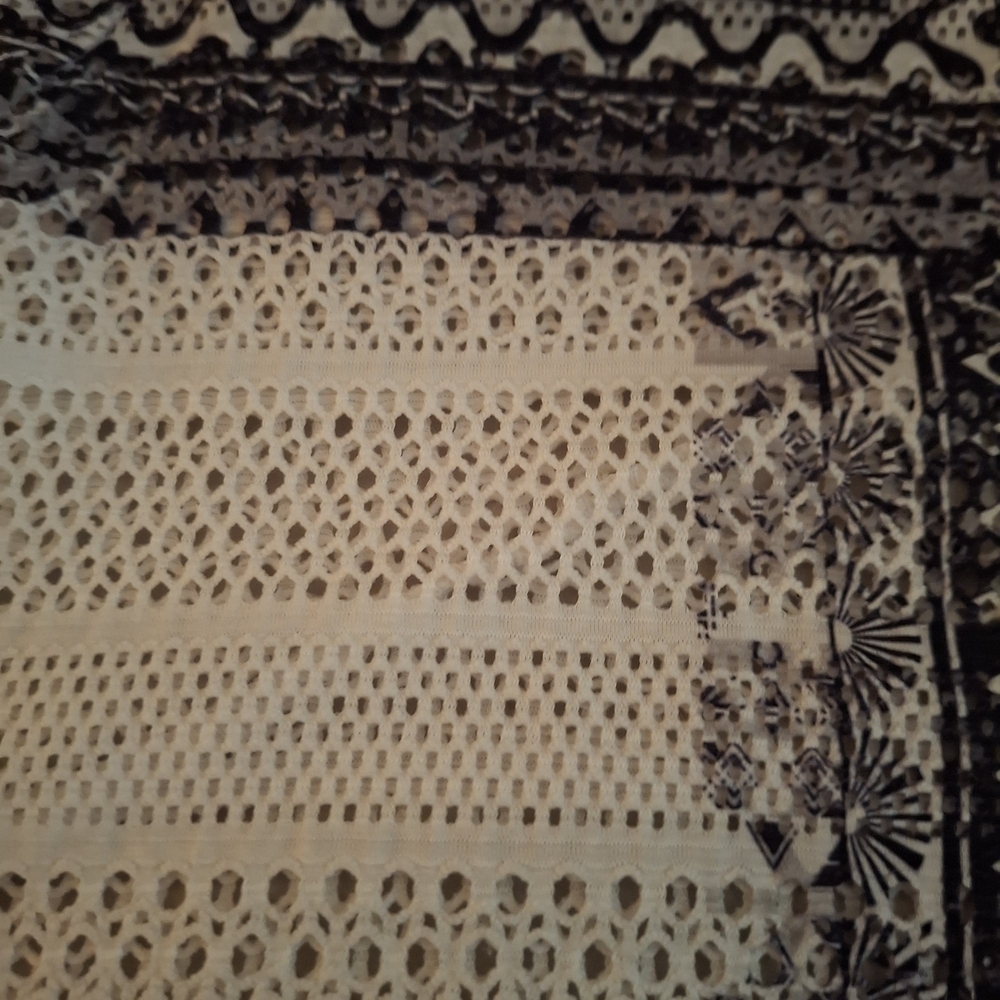 Style & Co. Women's Black and White Sheer Boho Tunic - Picture 5 of 6